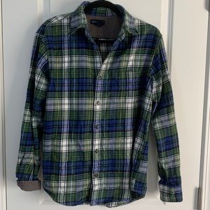 Lands’ End Green and Blue Flannel